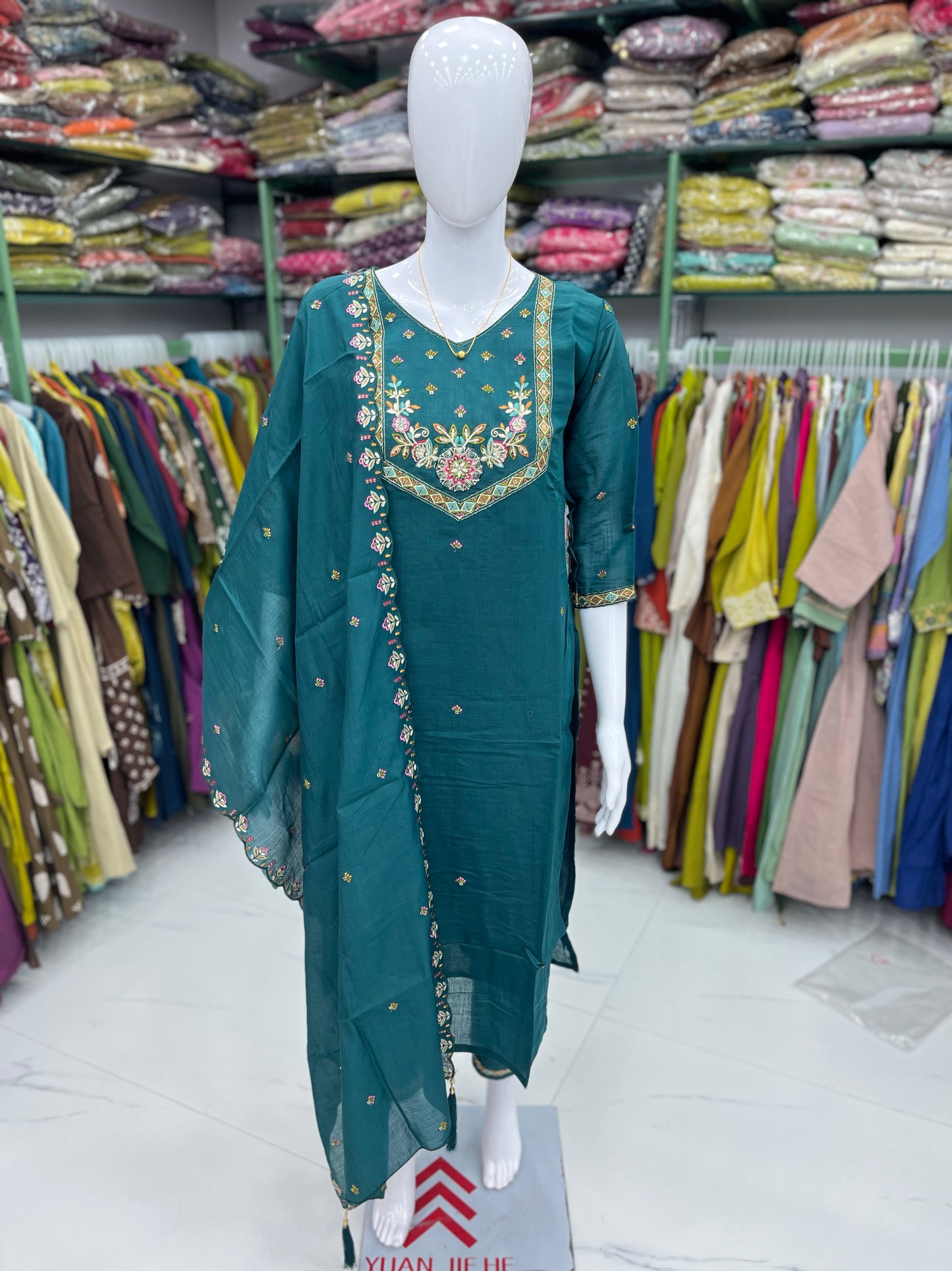 Chanderi-Chiffon Kurti