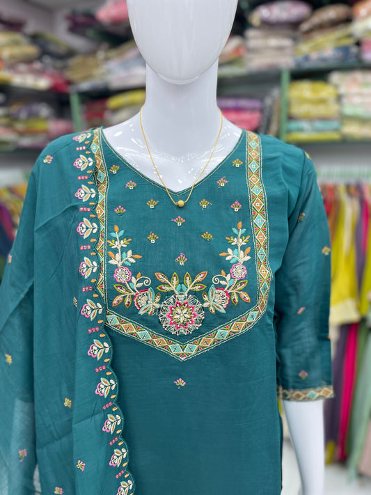 Chanderi-Chiffon Kurti
