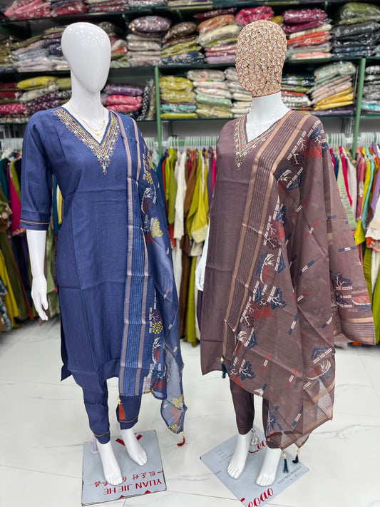 Chanderi Cotton-Silk kurti